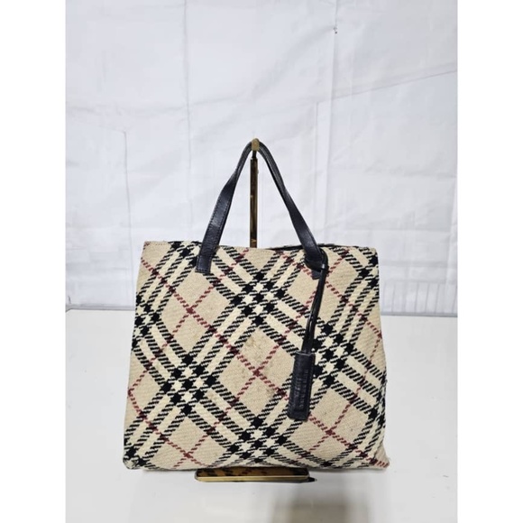 Authentic Burberry Nova Check Wool Tote Bag - Picture 1 of 10